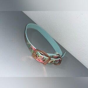 Vibrant Life Premium Flamingos Rose Gold Metal Accents Summer Adjust Dog Collar